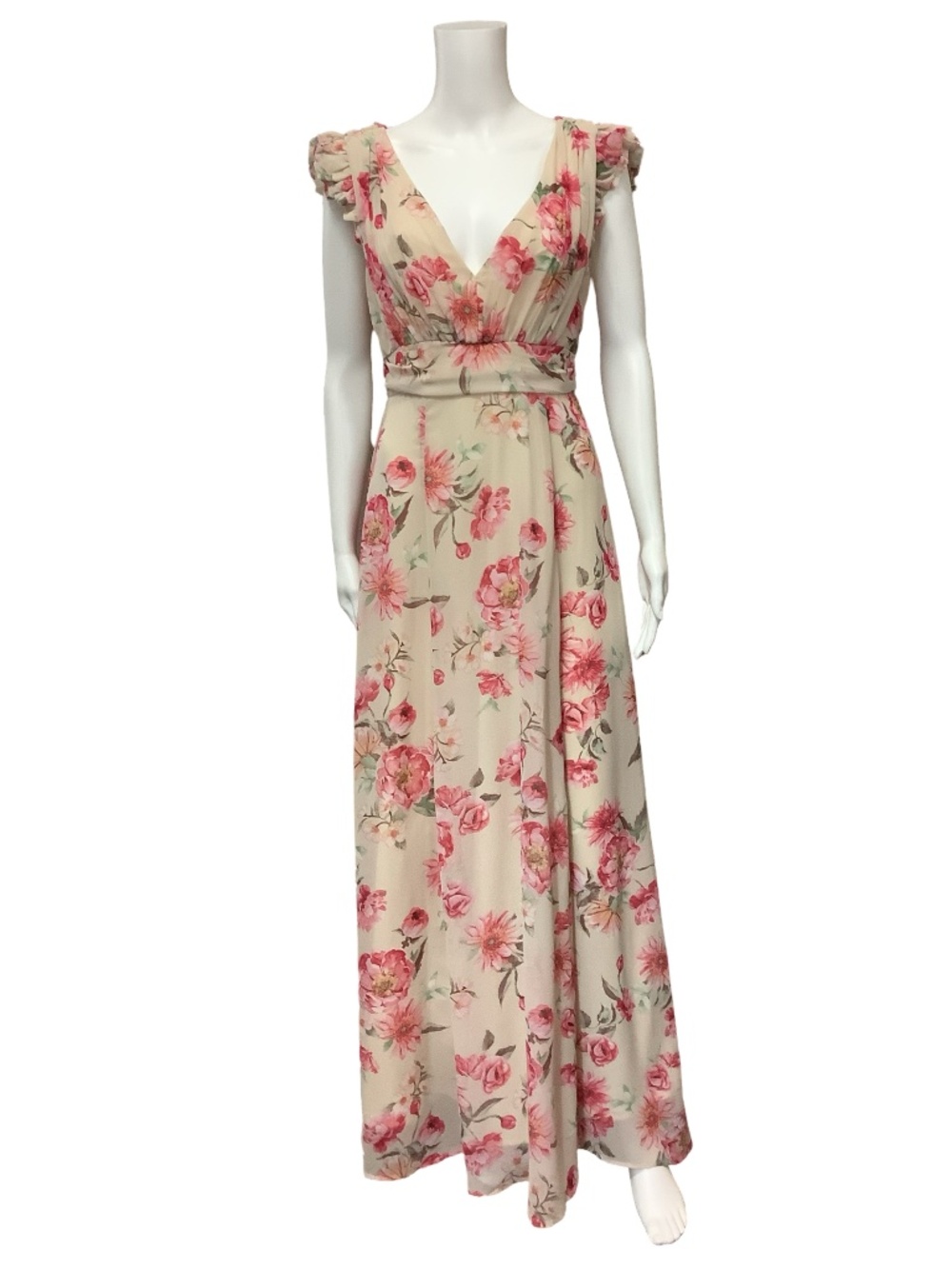 Dress Forum V Neck Maxi Length Dress Size: M